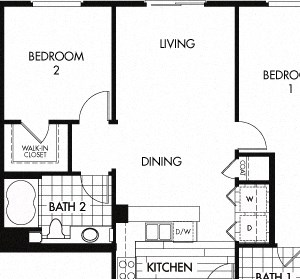 Floor plan Floor plan at Trio Apartments, California, 91101